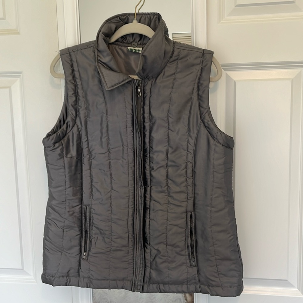 Mountain Lake Gray Zipper Vest Size Large